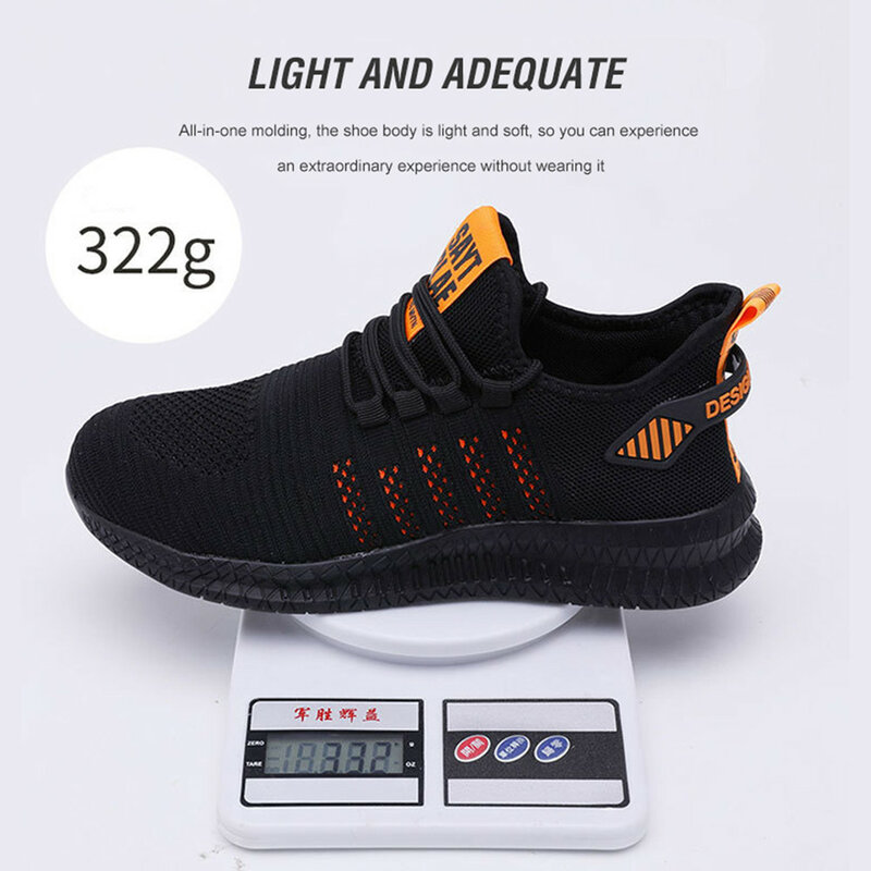 1Pair Breathable Safety Work Shoes Stab Proof Steel Toe Hike Boots Lightweight Soft Sneakers Non Slip Safety Shoes For Men Women