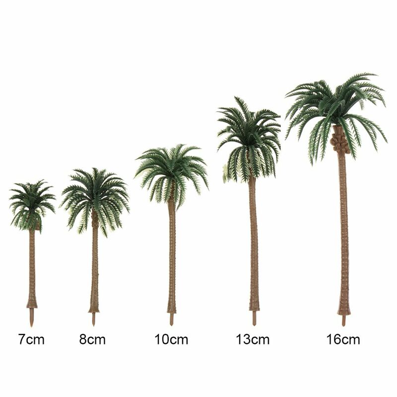 5Pcs Plastic Coconut Palm Tree Miniature Plant Pots Bonsai Craft Micro Landscape DIY Decor  Scenery model