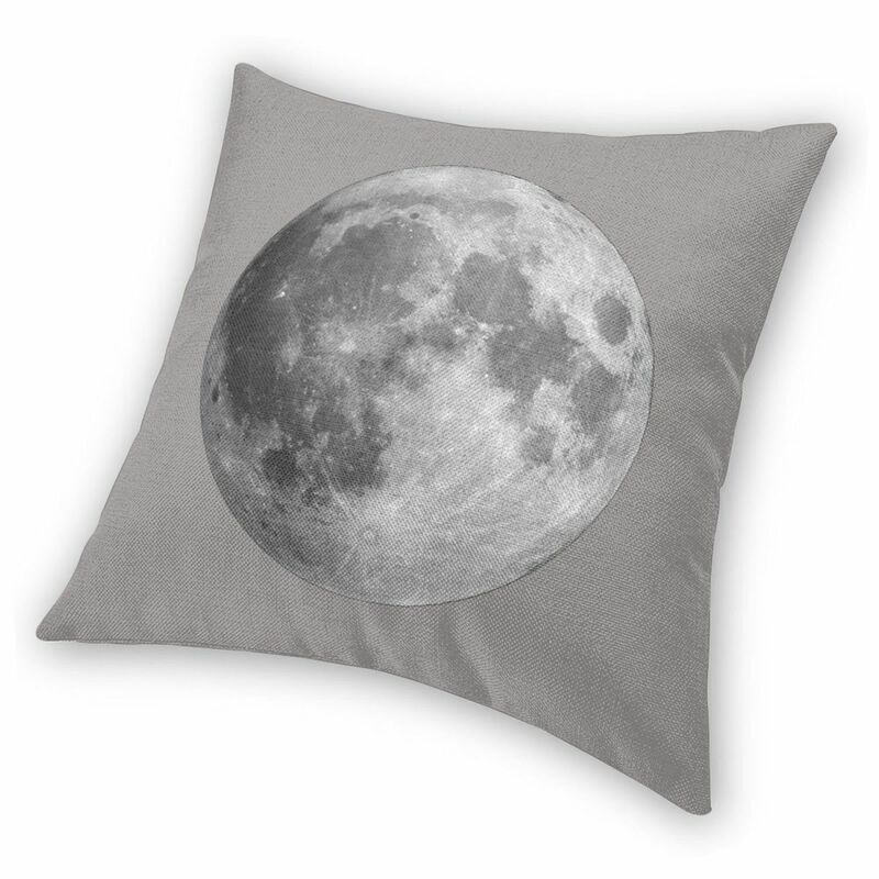 Volle Mond Platz Kissen Polyester Leinen Samt Kreative Zip Decor Bett Kissen Abdeckung