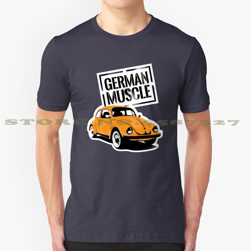 Carro do músculo alemão personalizado t-shirt, design gráfico engraçado, azul orangle, carro do músculo, temporizador velho, venda quente