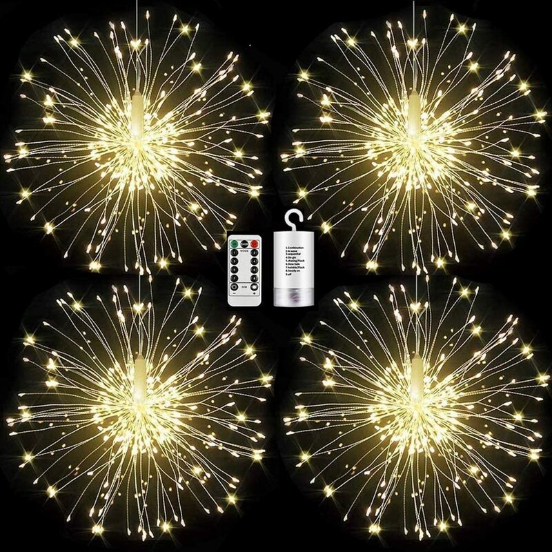 120/150 LEDS Fireworks String Lights Outdoor Waterproof Home Garden Street Fairy Light Decoration Remote Control Lamp