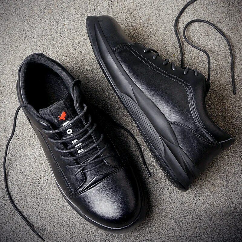남성용 가죽 안전 신발, 화상 방지 산업용 신발, 스매시 방지, 펑크 방지 작업 신발, 스틸토 신발, 방수