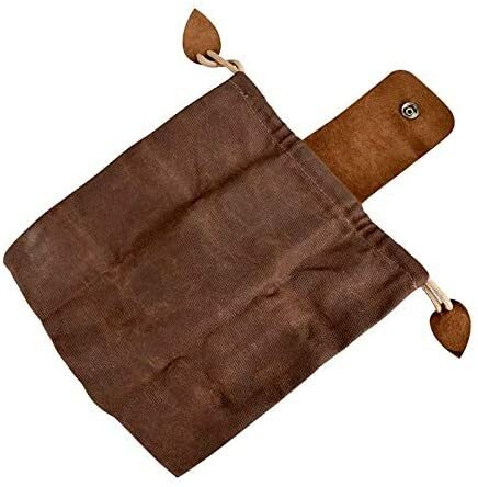 Bolsa de lona Bushcraft con cubierta de cuero y hebilla, bolsa plegable de herramientas de alta resistencia con cordón