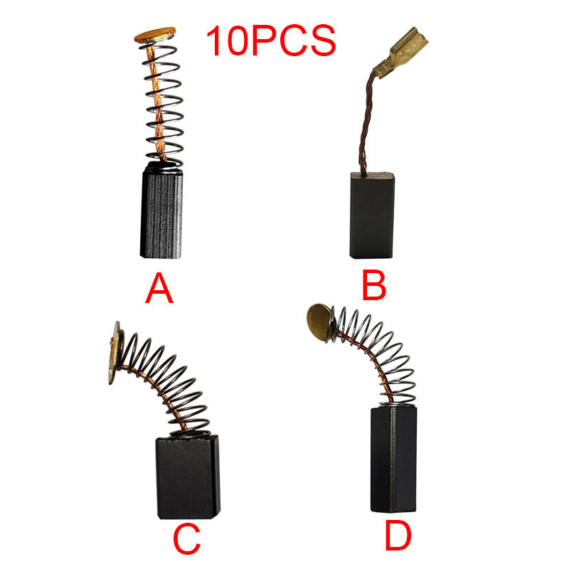 Escovas de carbono de motor de cobre grafite, martelo elétrico moedor de ângulo peças de reposição para ferramentas elétricas 10 tamanhos