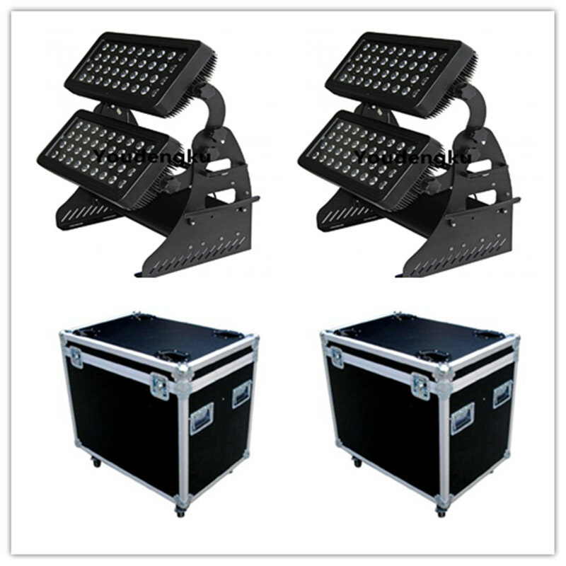 4 pcs with flightcase LED city color RGBW 4in1 72*10W DMX IP65 Waterproof led wall washer stage pro equipment for lighting show