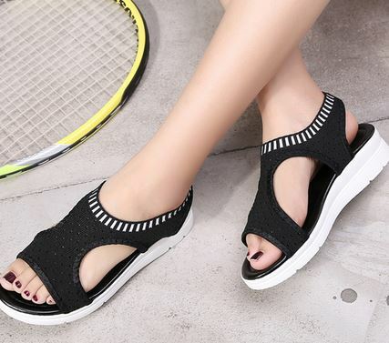 YEELOCA 2020 Female Wedge Heels Shoes m002 omen Summer Comfortable Sandals Slip-on Flat GF3149