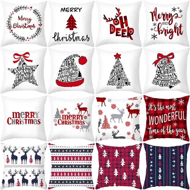 Fodera per cuscino natalizio da 45cm Navidad decorazioni natalizie per la casa 2023 natale Noel ornamenti di natale regali di capodanno 2024