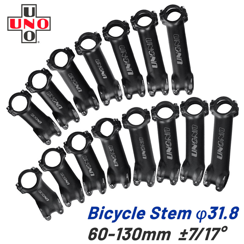 UNO Ultralight Bike Stem 7 17 Degree MTB Road Bicycle Stem 31.8mm 60/70/80/90/100/110/120/130mm Mountain MTB Bicycle Power Parts
