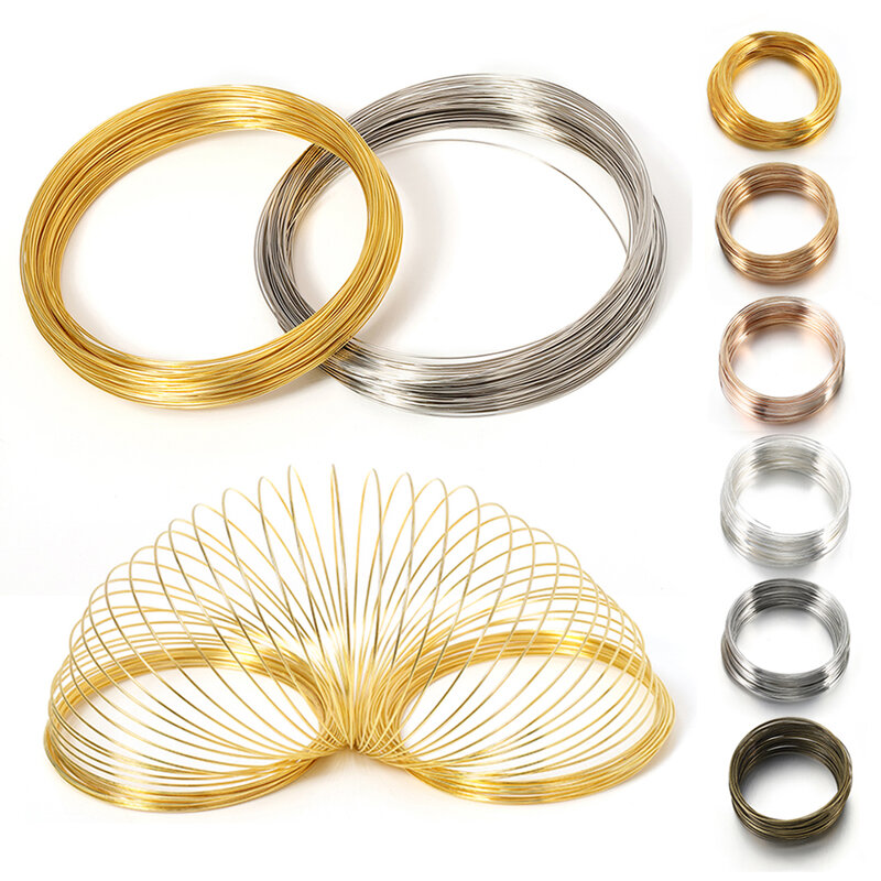 100 boucles mémoire perles en acier fil boucle cercle 55/60/115mm pour perles Bracelet Bracelet faisant bricolage fabrication de bijoux en gros