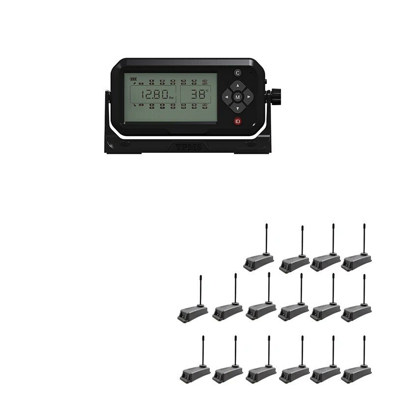 Internal 16 Sensor Ternal Dibundel Truk TPMS Tekanan Ban Sistem Monitor Alarm
