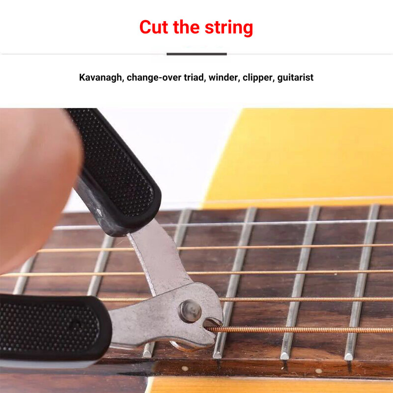 Herramienta de afinación de guitarra 3 en 1, accesorios para instrumentos de cuerda, cortador de cuerdas, extractor de pines, enrollador de guitarra, removedor de abrazadera de cuerda