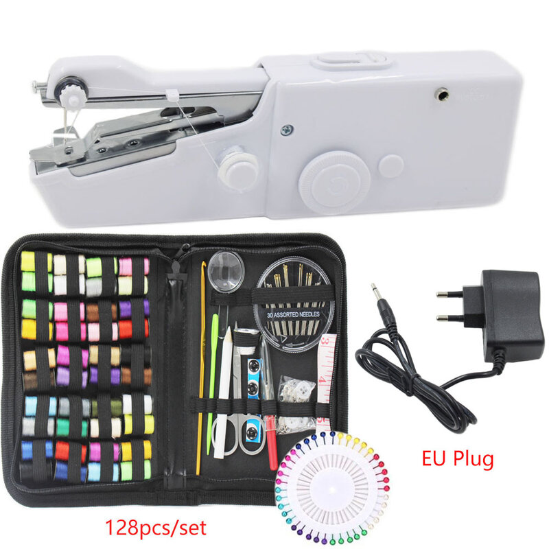 Mini machine à coudre électrique portable sans fil, point pratique, couture grossier, vêtements, kits de couture