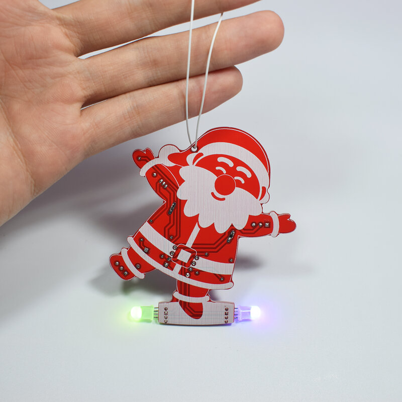 DIY mikołaj dekoracja na choinkę Ornament muzyka RGB LED zestaw elektroniczny