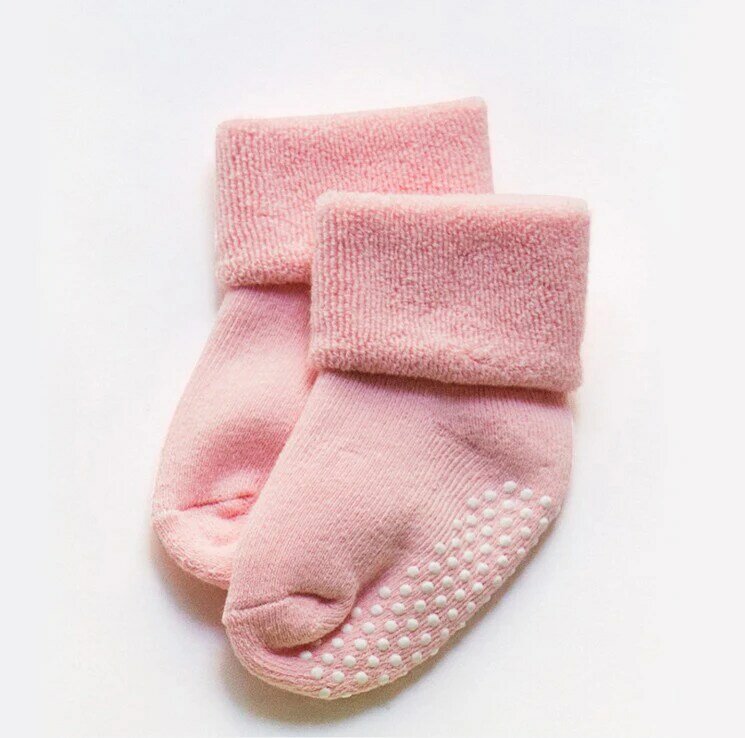 Meias de algodão DreamShining para bebê recém-nascido, piso grosso quente, meias antiderrapantes para crianças, menino e menina, outono e inverno, 3 pares