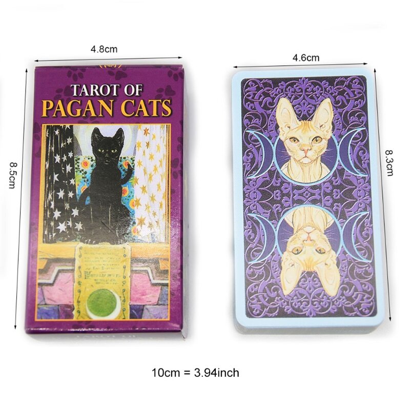 Geneic-baraja de cartas de Tarot de gatos papaganos, juego de mesa de fiesta familiar completo en inglés, cartas de oráculo, astrología, adivinación, Tarjeta del destino, 78 cartas