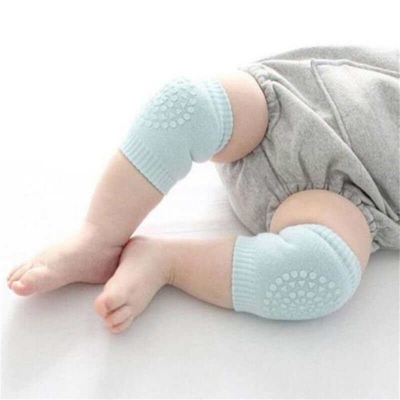 Cojín de seguridad antideslizante para bebés y niños pequeños, almohadilla de rodillas de algodón semipeinado, suave, dispensadora de rizo, 1 par