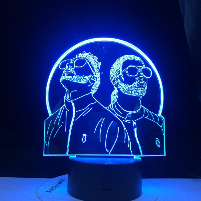 Französisch Rap Gruppe PNL 3d Nachtlicht Led Farbwechsel Nacht lampe Schlafzimmer Beleuchtung für Fans Überraschung Geschenke Schnelle Dropship service