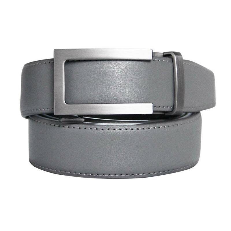Cinturón de cuero genuino de lujo para hombre, correa de marca famosa, hebilla automática de Metal, 3,0 cm, color gris