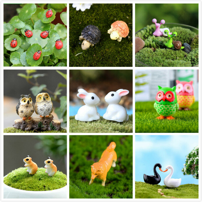 Miniaturas de mariquita de animales, figuritas artesanales, maceta de plantas, adorno de jardín, decoración de jardín de hadas en miniatura, 1 unidad