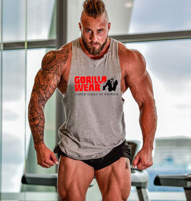 Marca roupas de ginásio singlet canotte musculação stringer tanktop camisa de fitness masculino gorilla wear músculo caras sem mangas gymtops