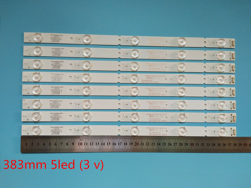 8 unids/lote para Skyworth 40E6000 40E3000 40E3500 retroiluminación bar 5800-W40000-3P00/2P00/1P00 VER0.0 1 pieza = 5LED * 3V * 38,3 CM 100% nuevo