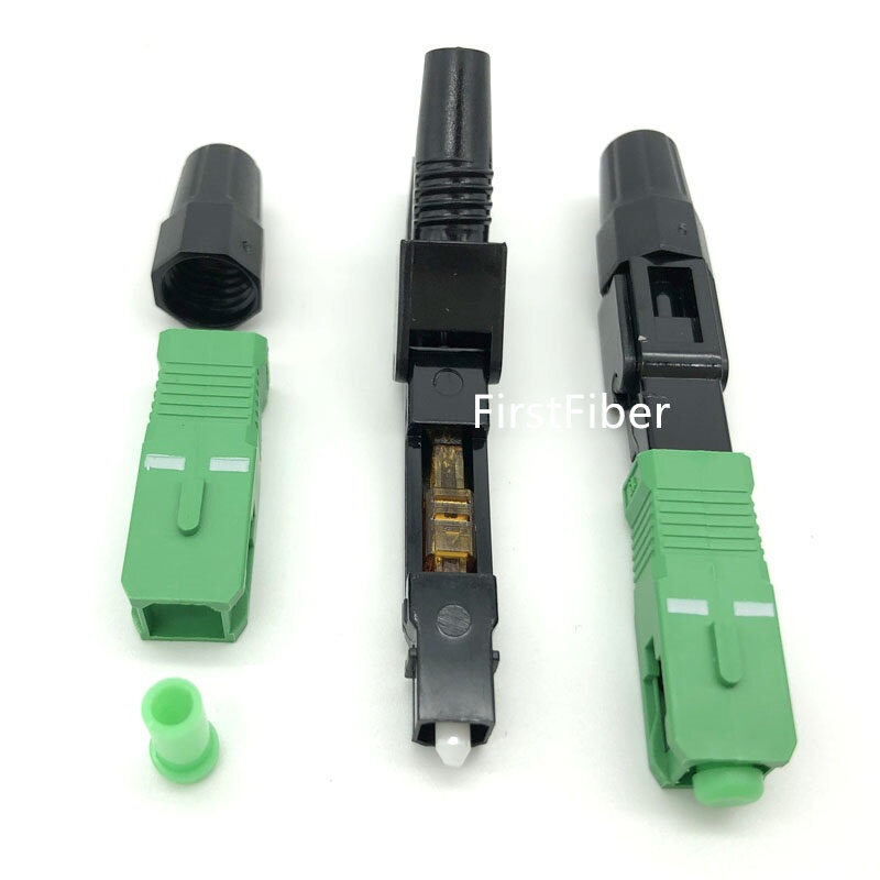 1 buah adaptor konektor adaptor cepat SC APC mendukung 0.9mm 2.0mm 3.0mm dalam ruangan dan kabel datar FTTH bidang cepat/cepat