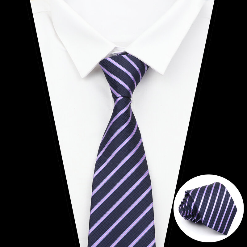 Brand New موضة الرجال التعادل مخطط دوت منقوشة نمط طباعة ربطة العنق هدية للرجل اكسسوارات اليومية ارتداء Cravat الأعمال الزفاف