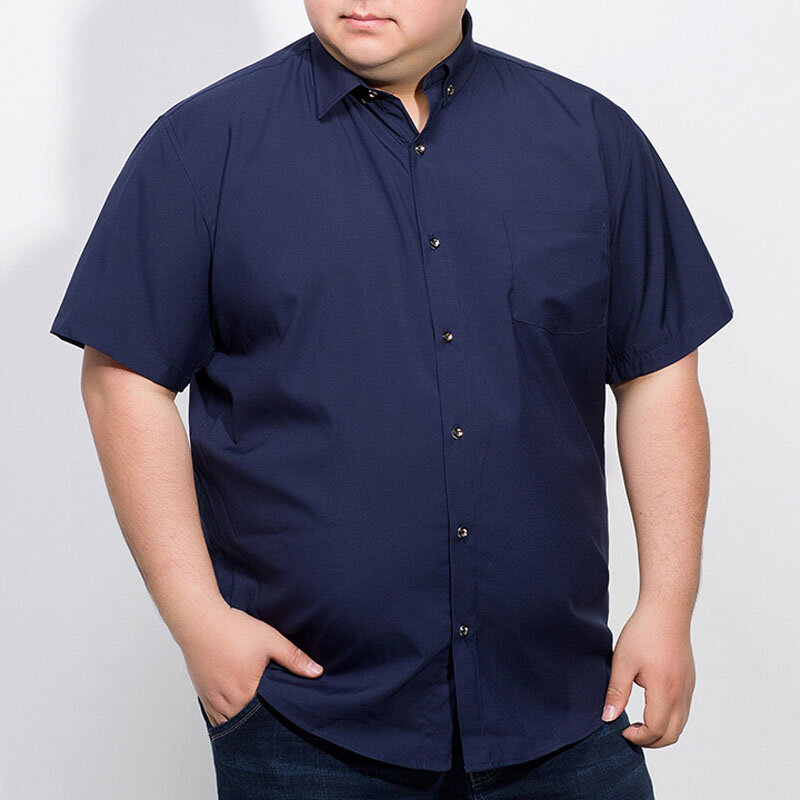 MFERLIER-camisas de manga corta para hombre, camisas de talla grande 5XL, 6XL, 7XL, 8XL, 9XL, 10XL, busto de 159cm, 5 colores