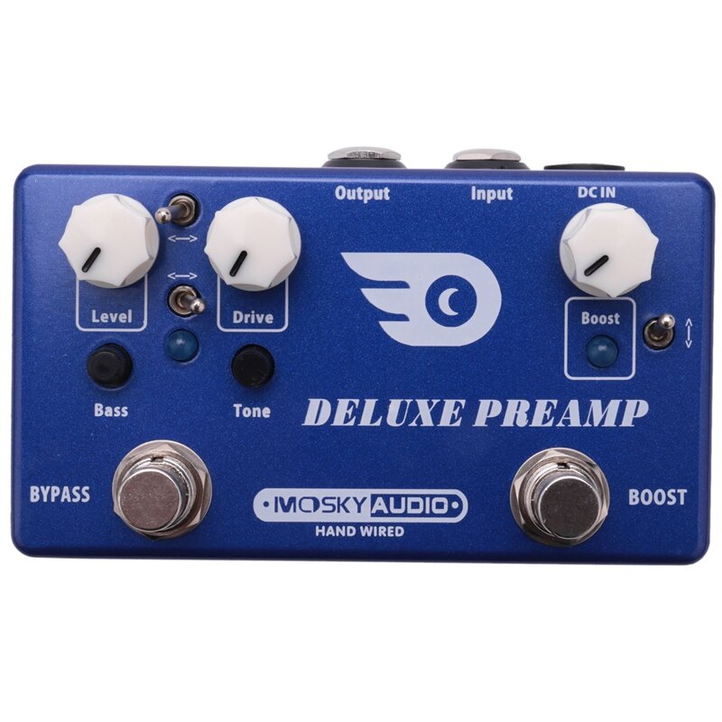 Mosky Deluxe Preamp JEEffprotected Pedal, Boost Classic Overdrive Effects, Metal Shell with True Bypass JEAcce, 2 en 1, T Vets Bathroom