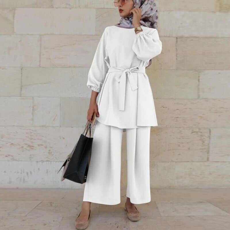 Eid Mubarek Abaya Türkei Hijab Zwei-stück Muslim Sets Kleid Kaftan Kaftan Islamische Kleidung Abayas Für Frauen Musulman Ensembles