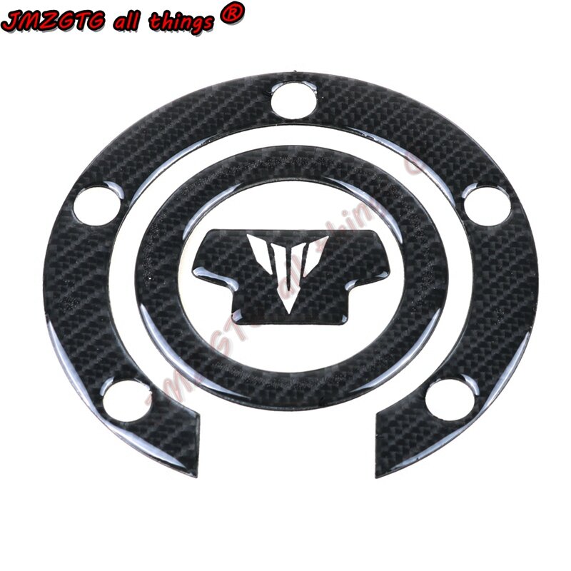 For YAMAHA MT07 MT09 R6 R1 FZ09 Motorcycle Fuel Cap Cover Decal Sticker 3D Carbon Look