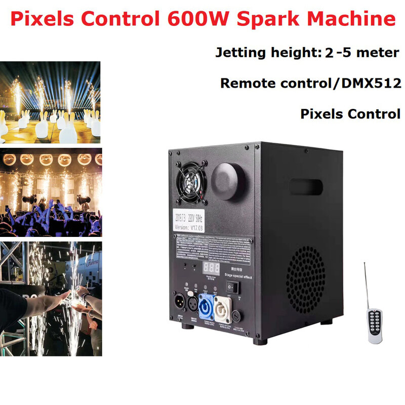Cold Spark Fireworks Machine 600W DMX / Remote Pyrotechnics Indoor Outdoor Cold Fireworks Fountain Wedding Stage Party Sparkler