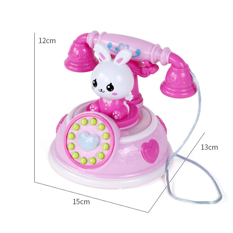 New 1 Pcs Simulation Telephone Toy Role Play with Music Light Early Educational for Children