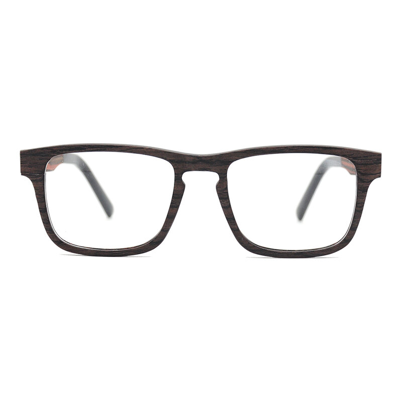 Lonsy 処方眼鏡フレーム女性男性レトロな正方形の木製光学近視眼鏡メガネフレーム抗青色光レンズ