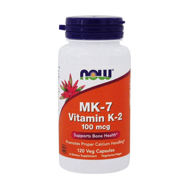 MK-7 витамин K-2 100 мкг способствует правильному обеззараживанию кальция в капсулах 120 Вег