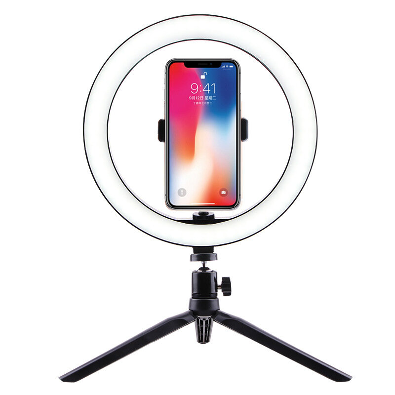 10cm/26cm Selfie pierścień światła Youtube wideo na żywo fotografia ściemniania LED Photo Studio światła statyw dla iPhone Xiaomi Canon Nikon