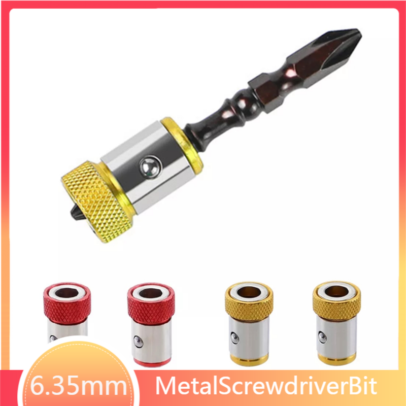 磁性金属ドライバーリング,2/3mmシャンク用,防錆ドリルビット,強力な磁石,1/6.35個
