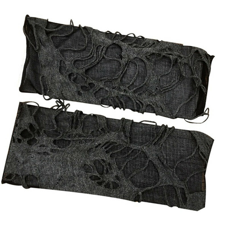 CasaulหักSlitถุงมือเซ็กซี่Gothic FingerlessถุงมือถุงมือฮาโลวีนสีดำRipped Holes Decorคอสเพลย์ถุงมือสำหรับผู้ใหญ่