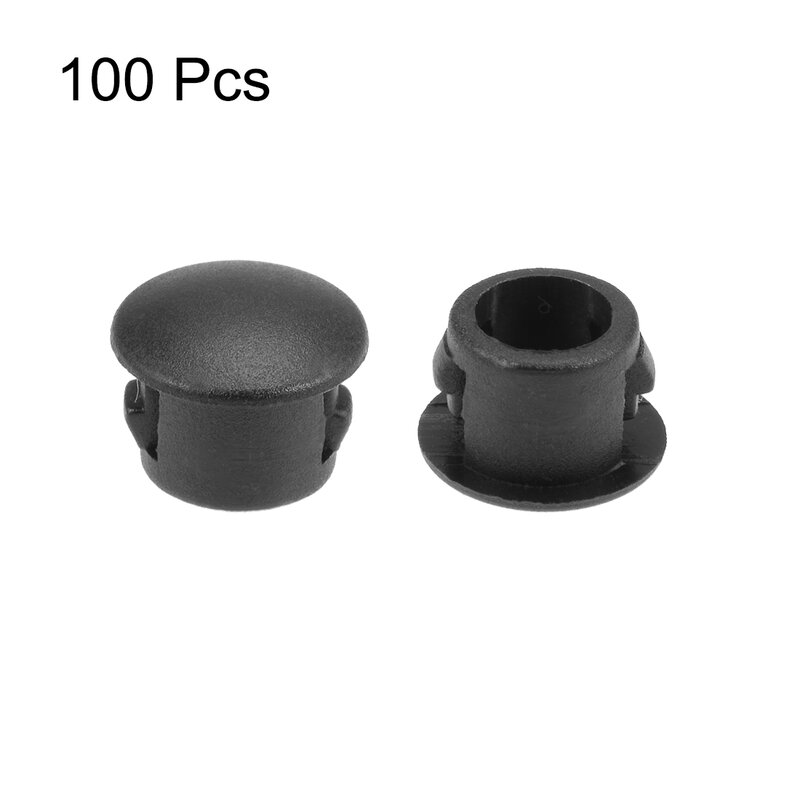 Uxcell-enchufe de tubo redondo de plástico, accesorio negro y blanco de 6mm-22mm, agujero de bloqueo a presión, tipo empotrado, para patas de muebles, 50/100 Uds.