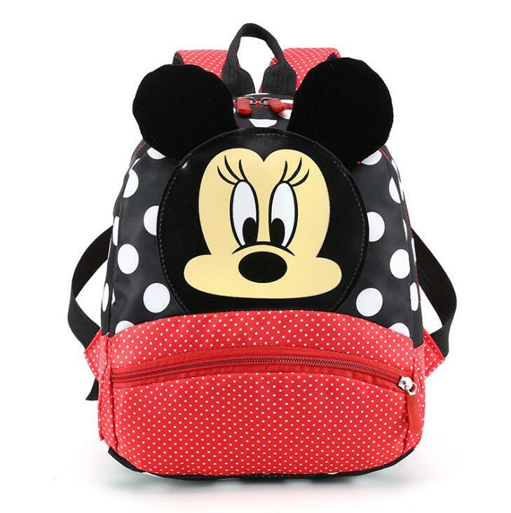 Disney Cartoon Mochila para Bebês Meninos e Meninas, Minnie Mickey Mouse Schoolbag, Lovely Schoolbag, Kindergarten Kids Gift
