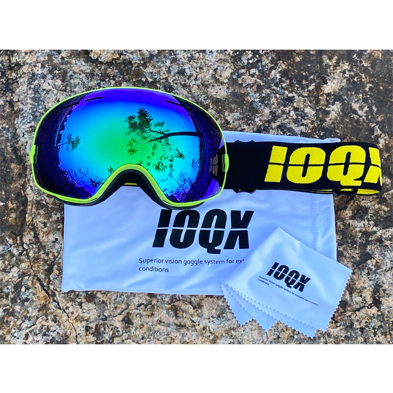 Kacamata Ski Snowmobile Lapisan Ganda UV400 Anti Kabut Kacamata Ski Besar Ski Salju Pria Wanita Kacamata Snowboard