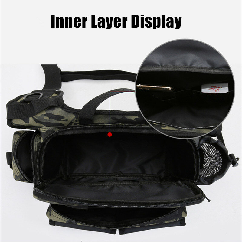 Portable Waist Bag Camping Backpack Fishing Tackle Bag Waterproof Hiking Climbing Sports Travel Chest Pack Storage Trays Box