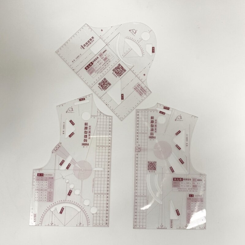 1:5 الملابس الصغيرة ألعاب الدمى قوالب حاكم الملابس تصميم حاكم البلاستيك نمط صنع قياس خياط الخياطة أداة 3x