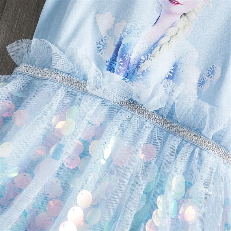 Dziewczęta ubierają 2020 nowa sukienka Elsa dziewczyna Party Vestidos Cosplay dziewczyna odzież Anna królowa śniegu urodzinowa sukienka księżniczki dzieci kostium