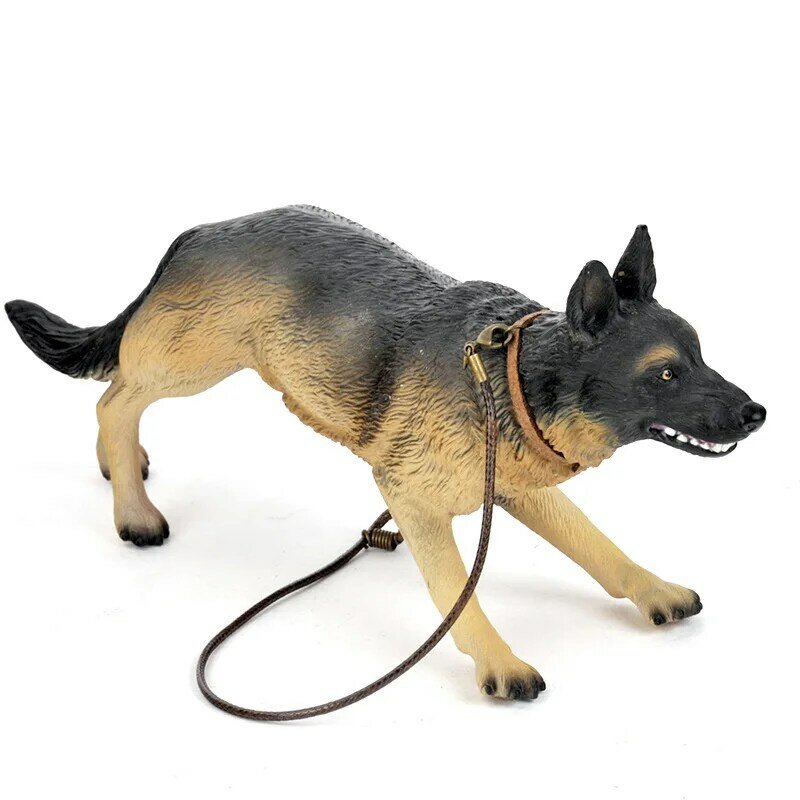 12pcs/a lot Pattiz Police Dog Toy 1/6 Scale Action Figure Simulation German Shepherd Dog Soldier Toy JS001