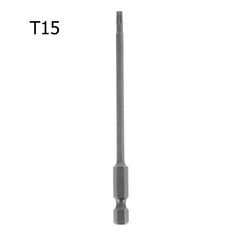 T8-T40 마그네틱 Torx 스크루드라이버 비트 세트, 전기 스크루드라이버 헤드, T8,T10,T15,T20,T25,T27,T30,T40, 100mm 길이, 1 개
