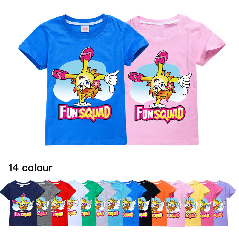 Camisetas con estampado 3D de dibujos animados para niños y niñas, playera de manga corta, Tops informales que combinan con todo, Kawaii Fun Squad game, novedad de verano