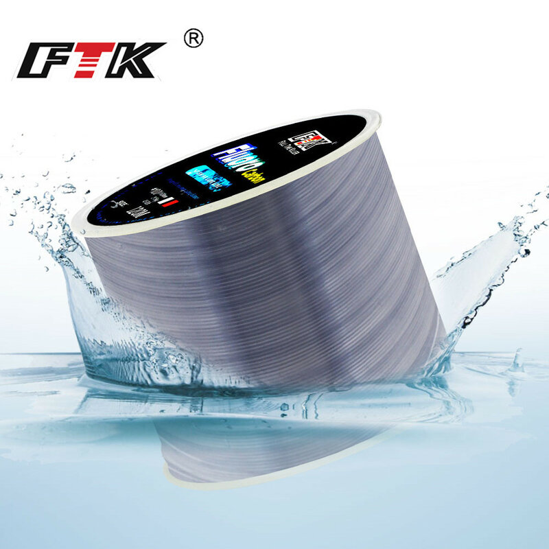 FTK-Fishing Line with Fluorocarbon Coating, Processo de Tratamento Superfície Carbono, Moléculas de Nylon, 0.2mm-0.6mm, 7.15LB-45LB, 120m