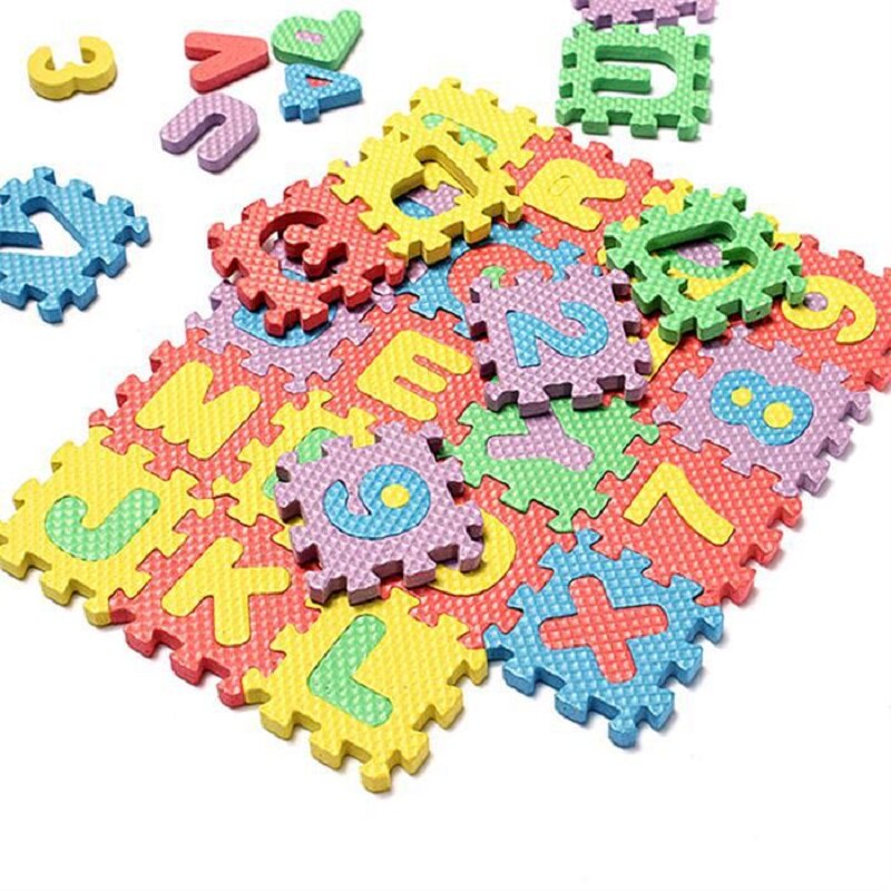 36 pz/set 12cm X 12cm bambino bambini novità alfabeto numero EVA Puzzle schiuma insegnamento stuoie giocattolo per bambini regali di compleanno per bambini