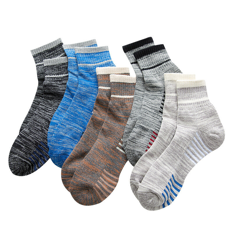Calcetines de compresión de lana merina para hombre, medias tobilleras de algodón, negras, para deportes, baloncesto, Herren Socken